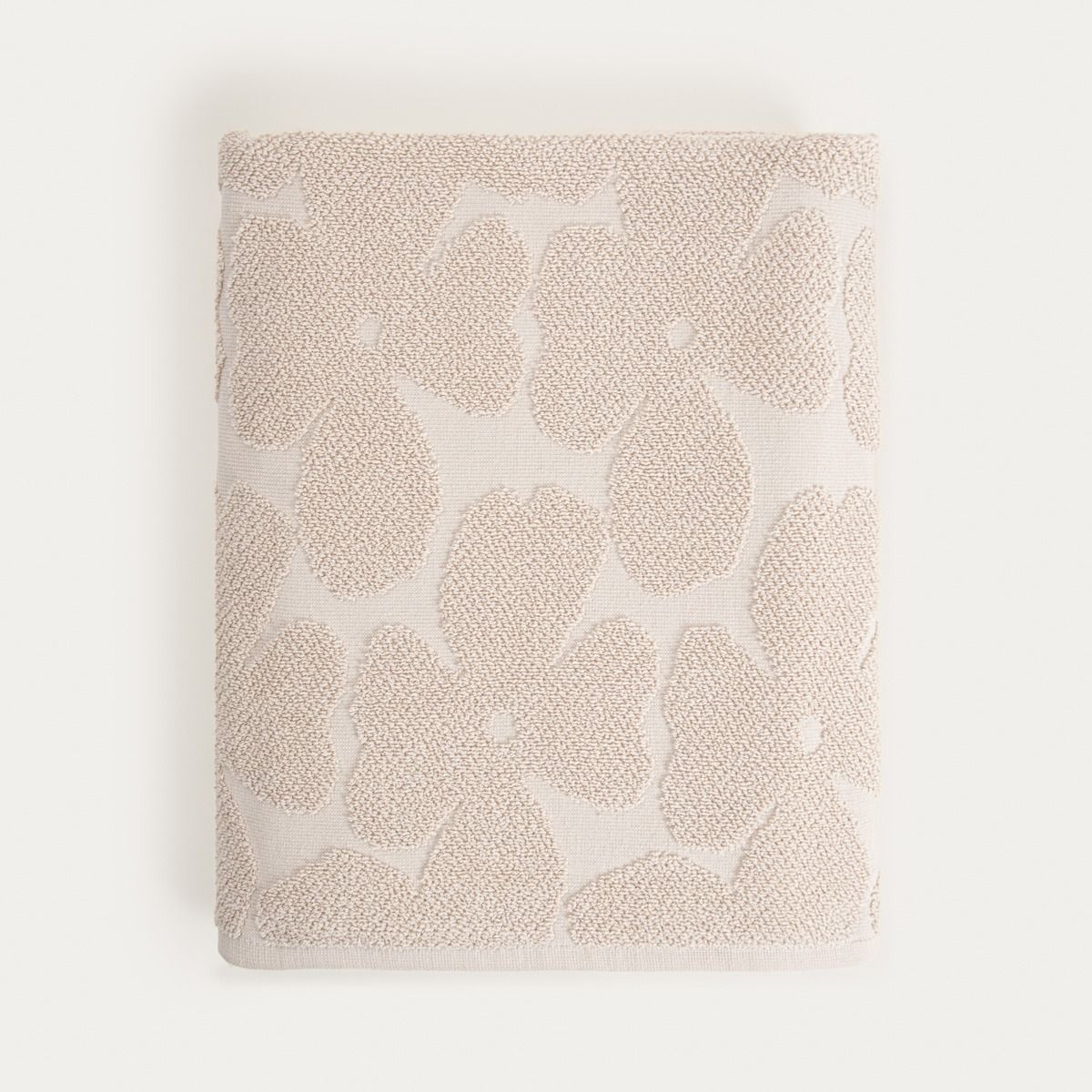 Ręcznik FLORES beżowy żakardowy 100x150 cm