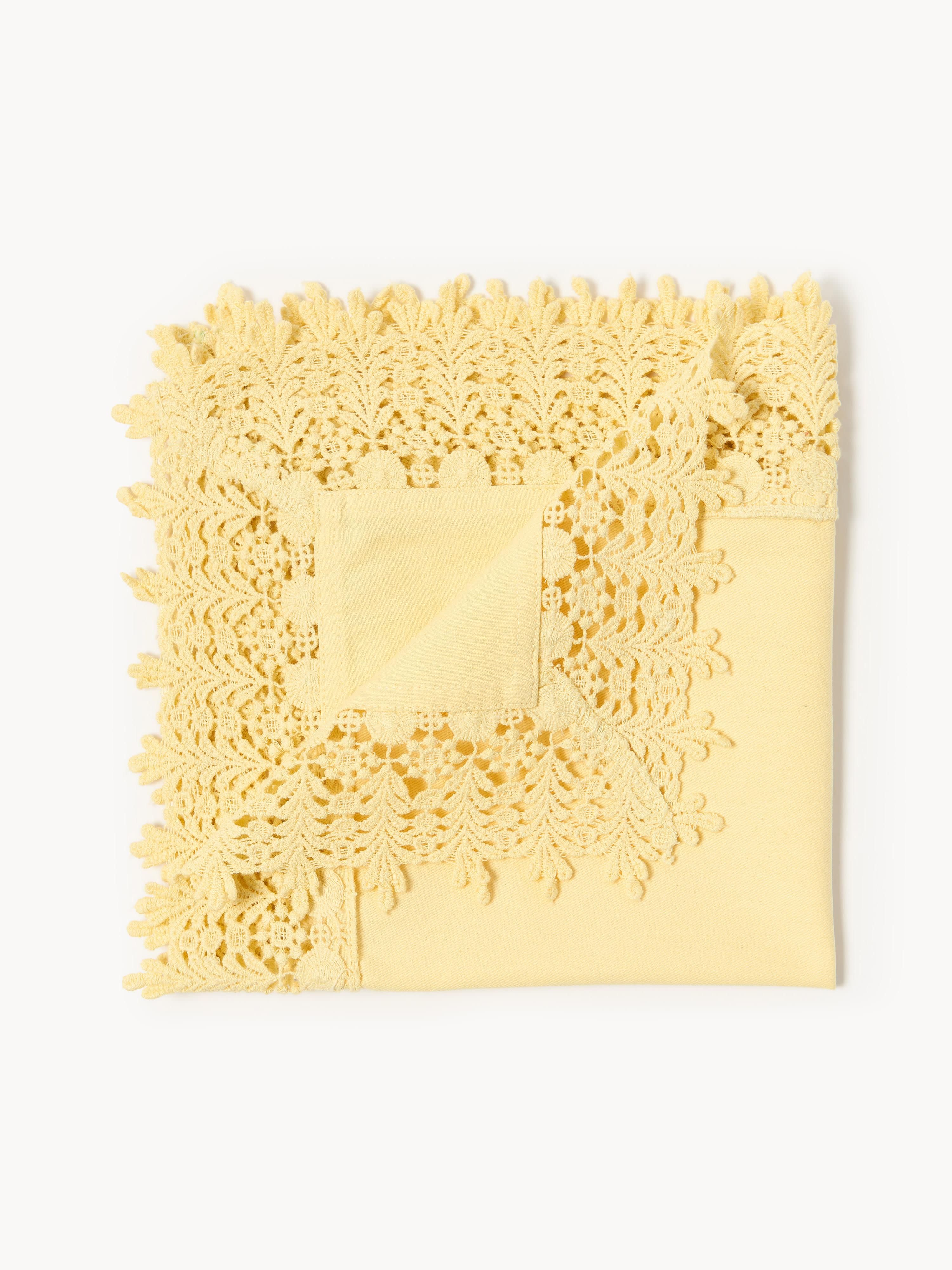 Stoffservietten Flavia mit Spitzenabschluss, 4er-Set