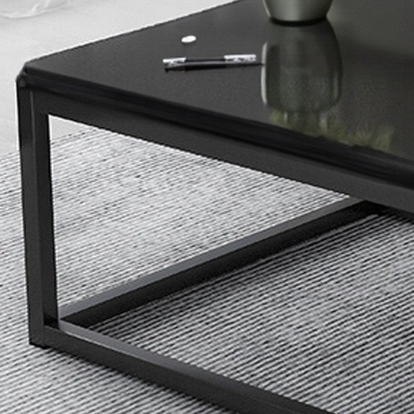 Stolik kawowy nowoczesny ława z półkami pokój salon duży czarny loft 120 cm