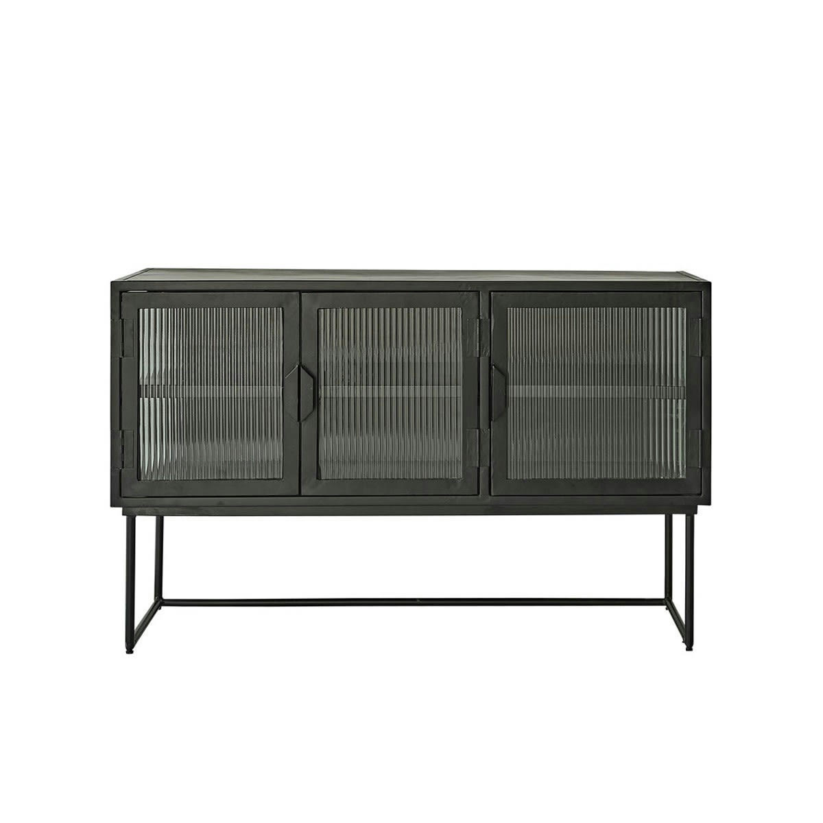 OCTAV - Buffet en métal et verre ondulé 120 cm