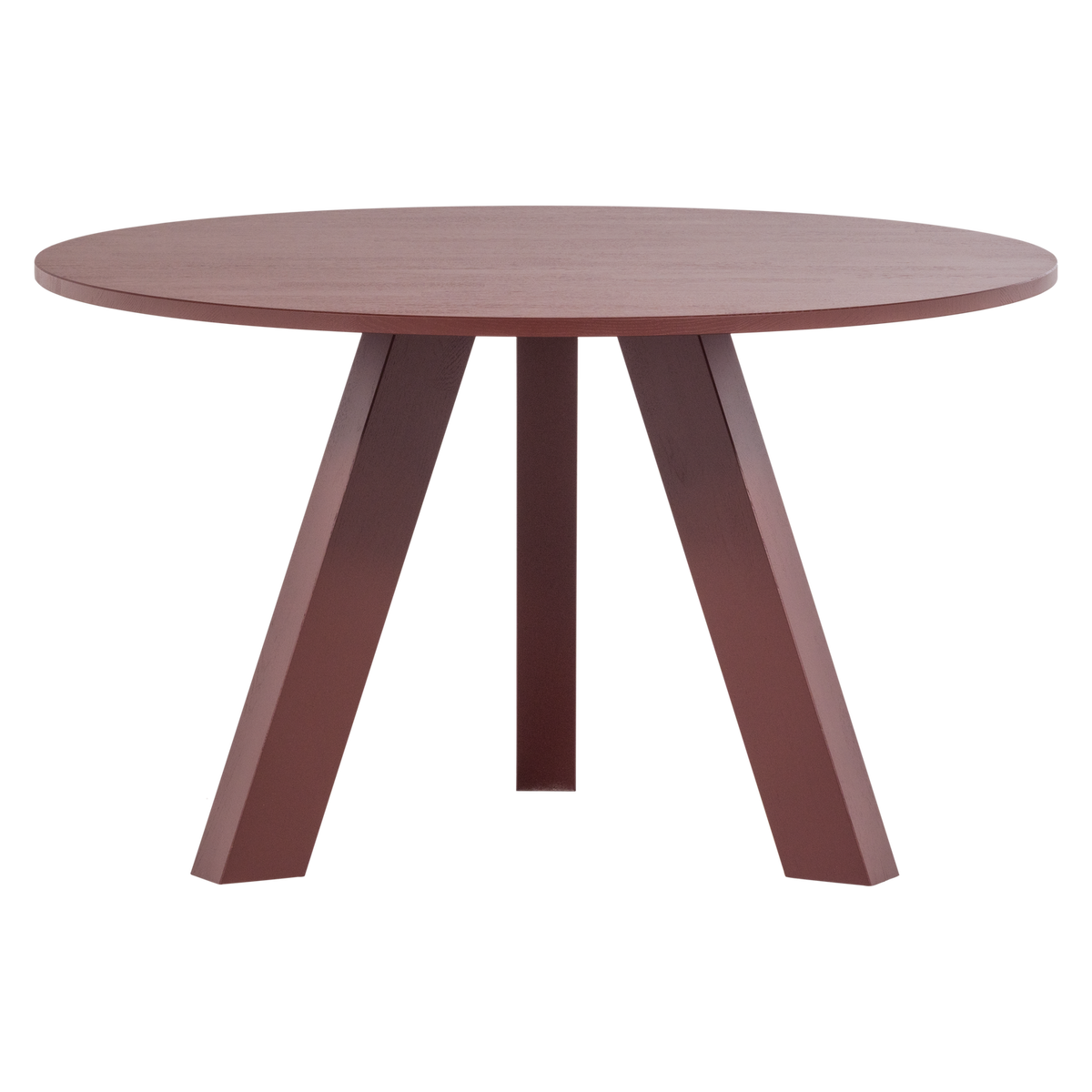 WOOOD eettafel Ø120 cm Rhonda - Eiken - Bordeauxrood - 75x129x129