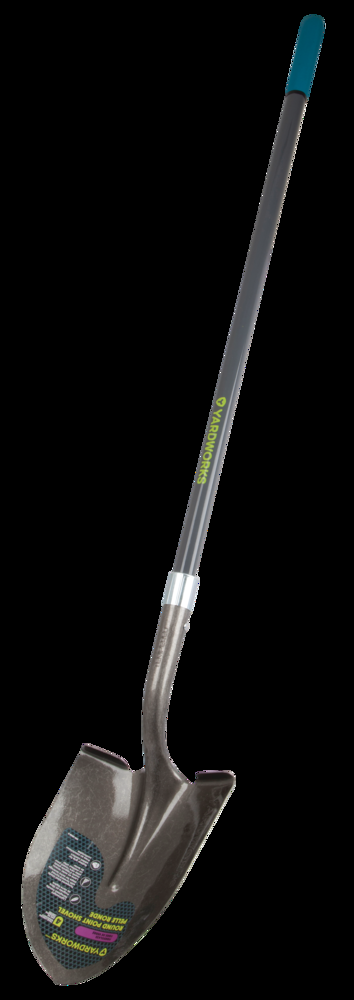 Yardworks Ergo Steel Round-Point Long-Handle Shovel, 57-in Fibreglass Shaft