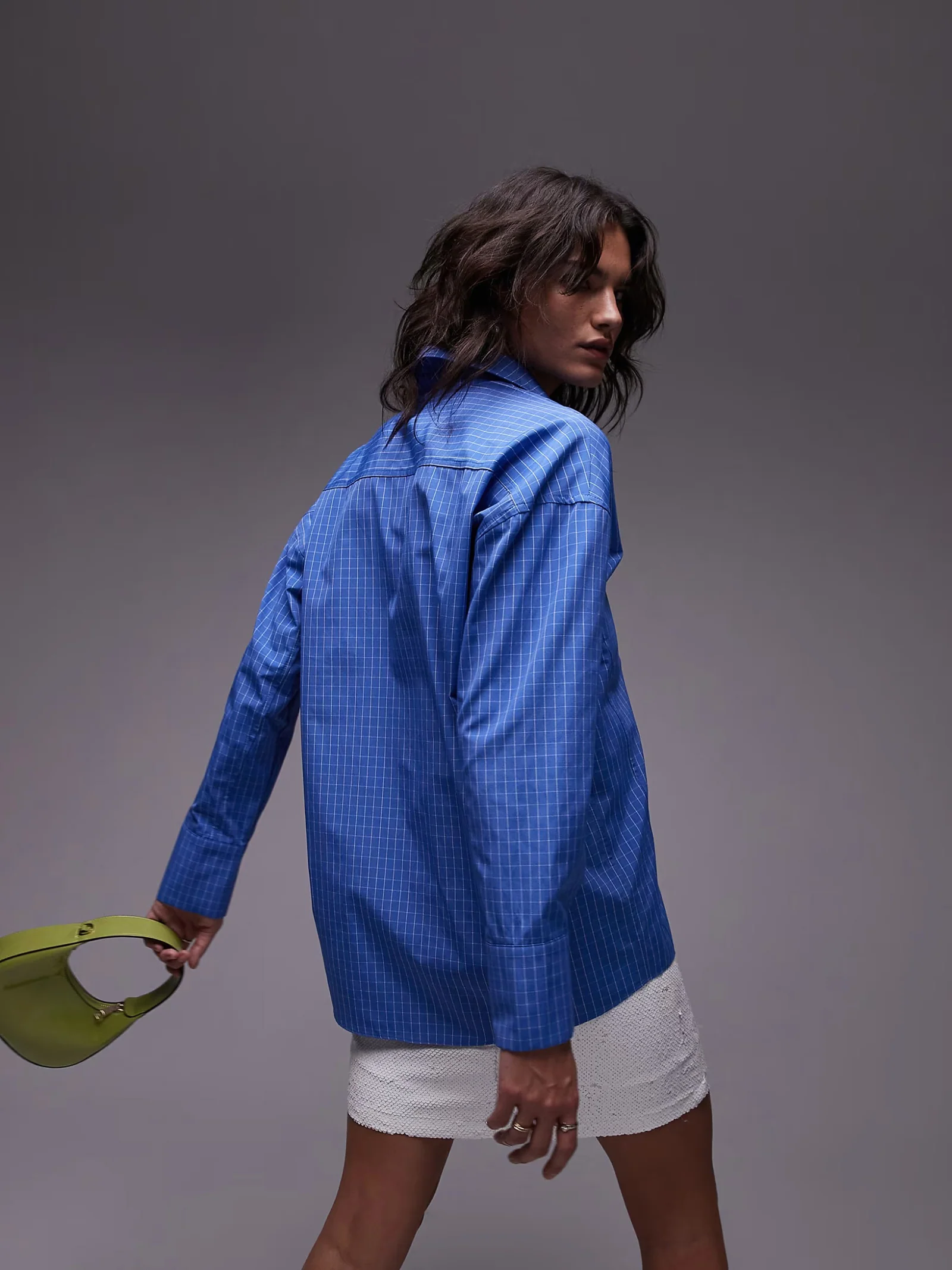 Micro Check Oversize Shirt