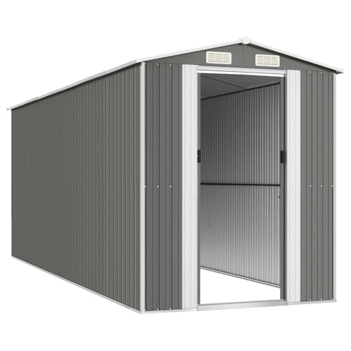 NNEVL Garden Shed Light Grey 192x523x223 cm Galvanised Steel