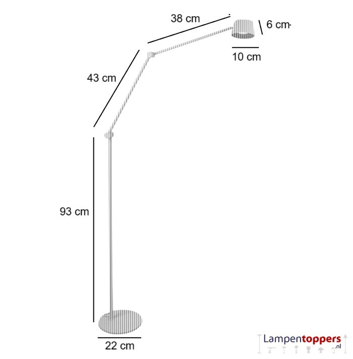 Freelight Freelight Vloerlamp Cugino Crème 2-Arm incl. Dimmer