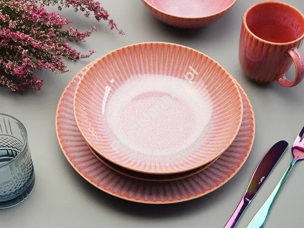 Serwis obiadowo - herbaciany na 6 osób (26 el.) Lubiana - Stoneware Blush