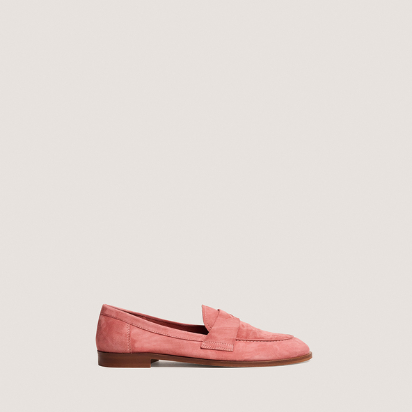 Mocassins à bouts rondsen velours vieux rose | THELMA