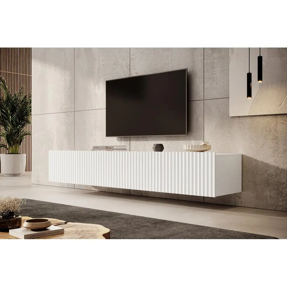 Meubella - TV-Meubel Pepinos - Wit - 200 cm