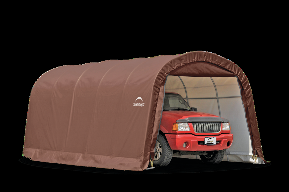 ShelterLogic Heavy Duty Waterproof Round Style Car Garage w/ UV Protection, 12 x 20 x 8-ft
