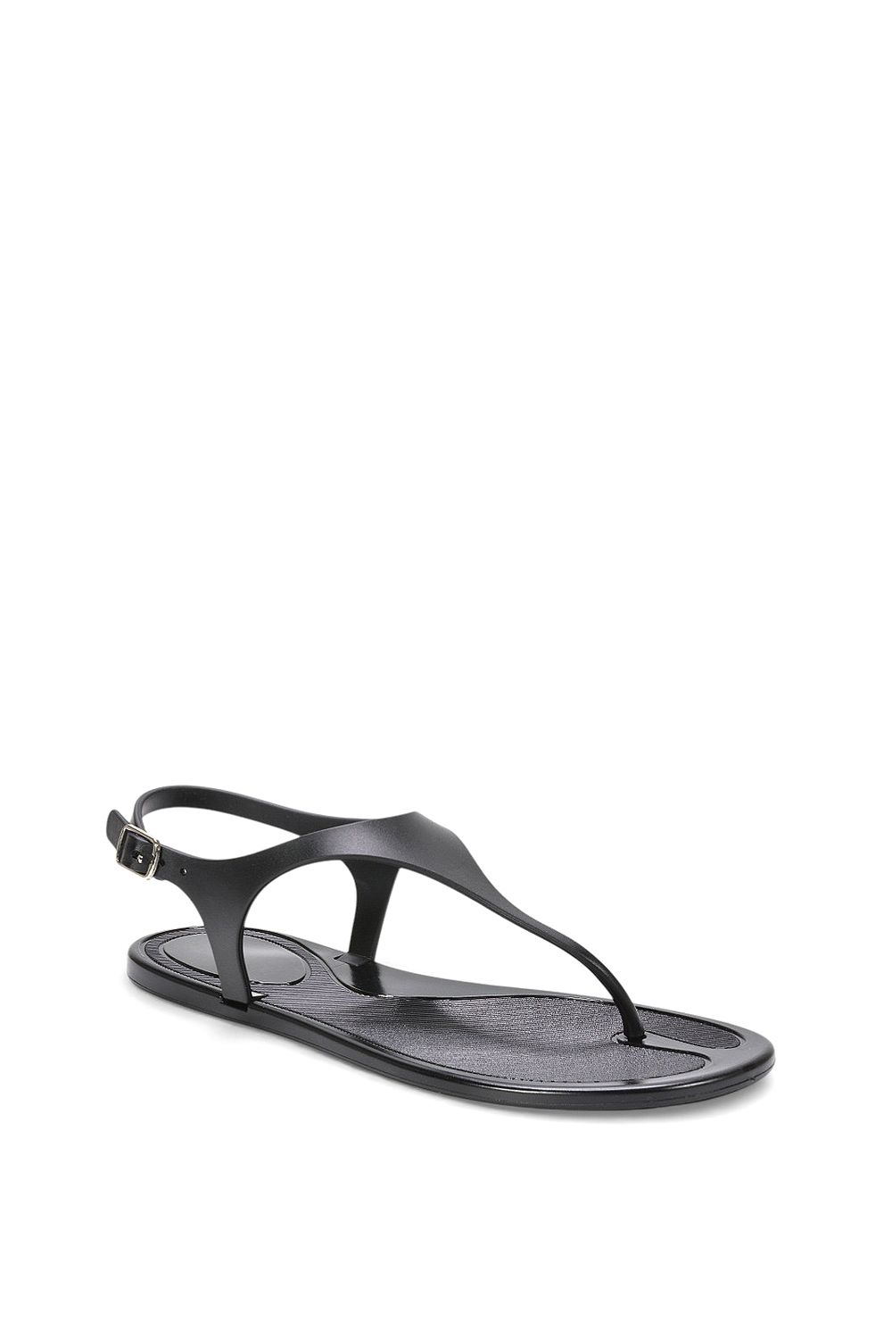 XY London Kaylee' Jelly T-Bar Strappy Flat Jelly Sandals With Toe Post