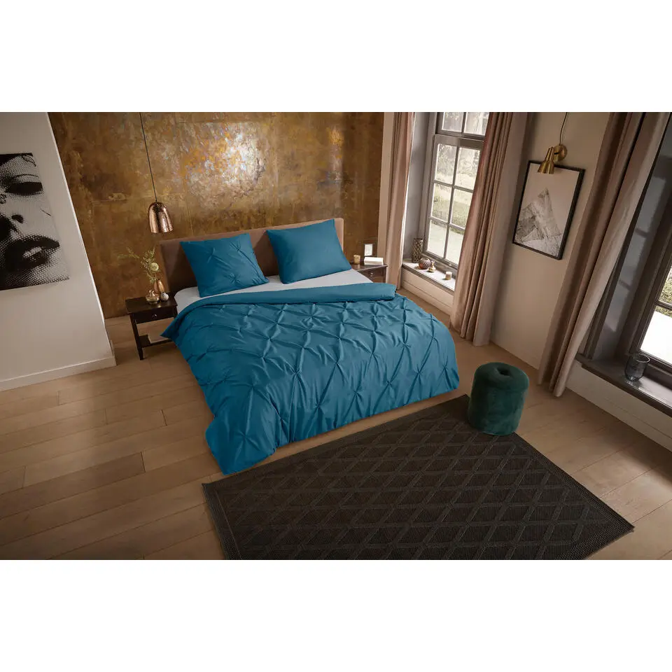 Pure Dekbedovertrek Luxe Chesterfield Petrol-Lits-jumeaux (140 x 200/220 cm)