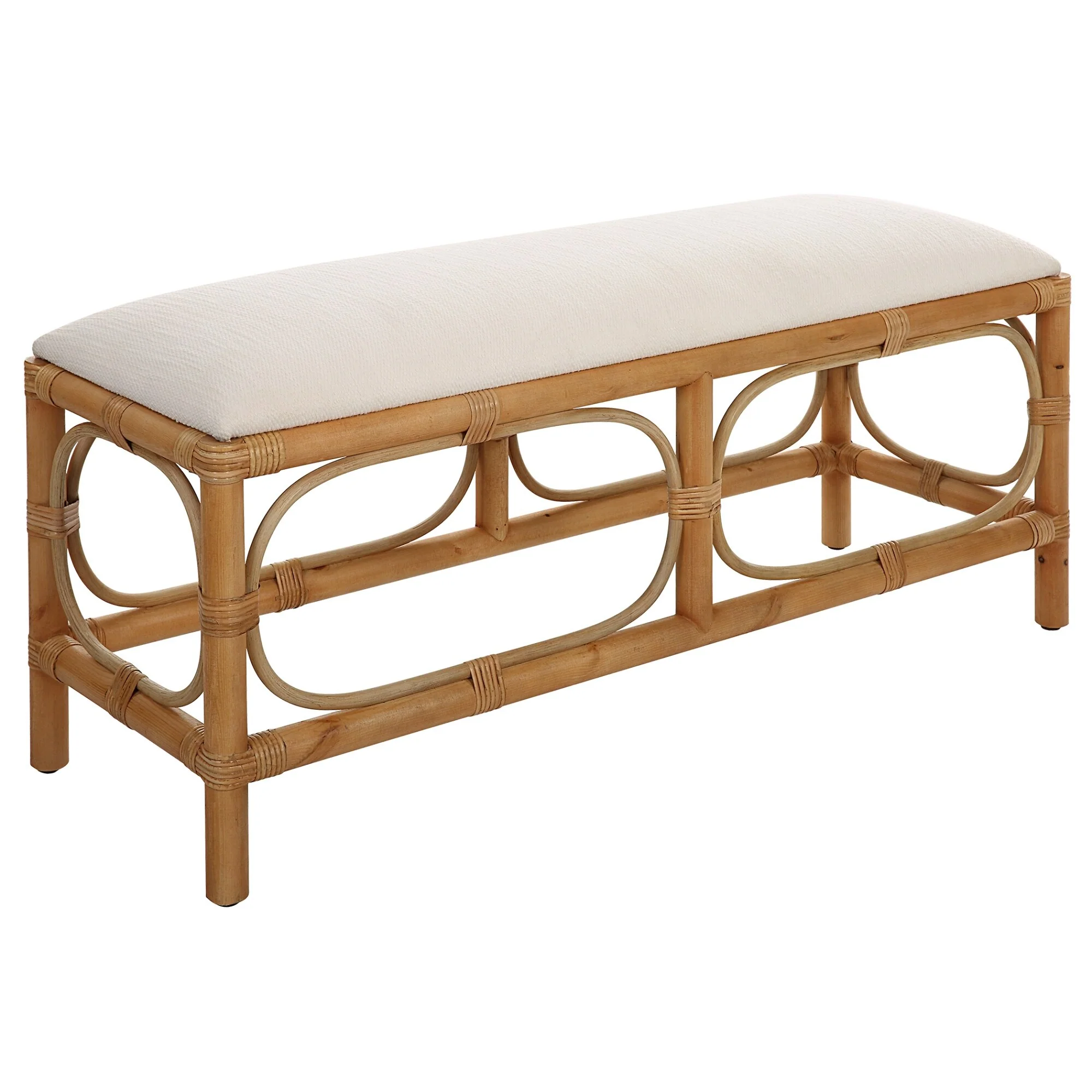 Uttermost 23755 Laguna 48 Wide Wood Framed Fabric Bench