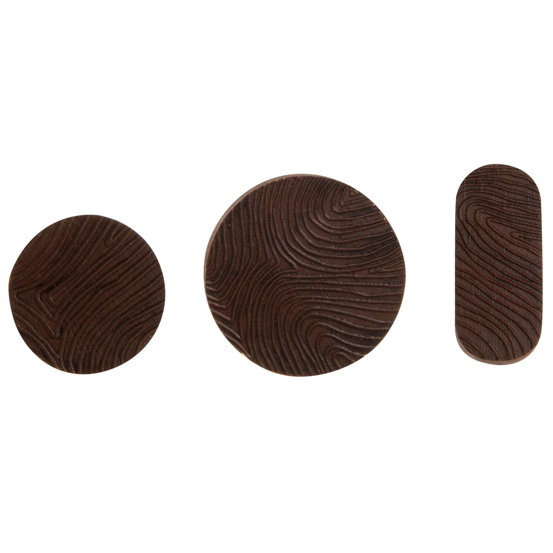 JEFF - Patères en bois de chêne gravé (x3) 8x8