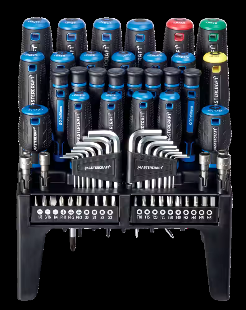 Mastercraft Screwdriver Set with Stand, 69-pc