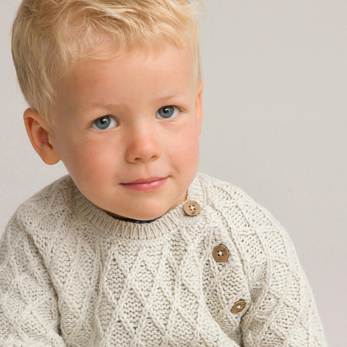 Pull col rond en maille fantaisie