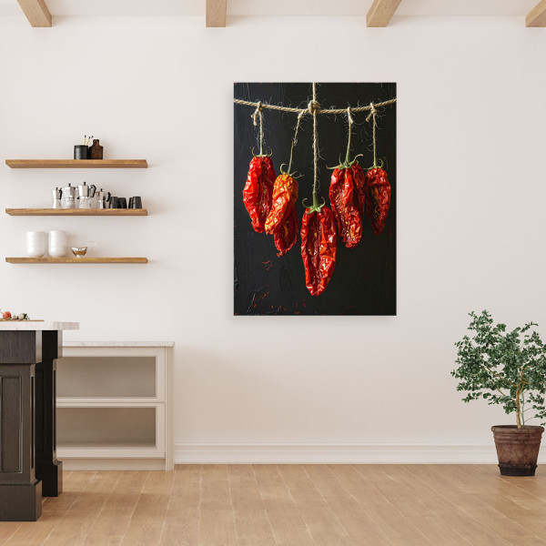 Obraz do kuchni restauracji baru jadalni, Wiszące czerwone pomidory 20x30
