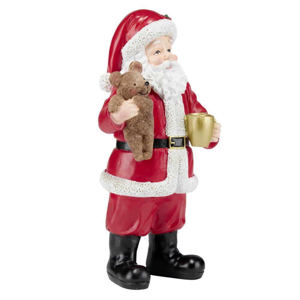 Figurine à poser Père No&euml;l debout en résine H27cm (2 modèles)