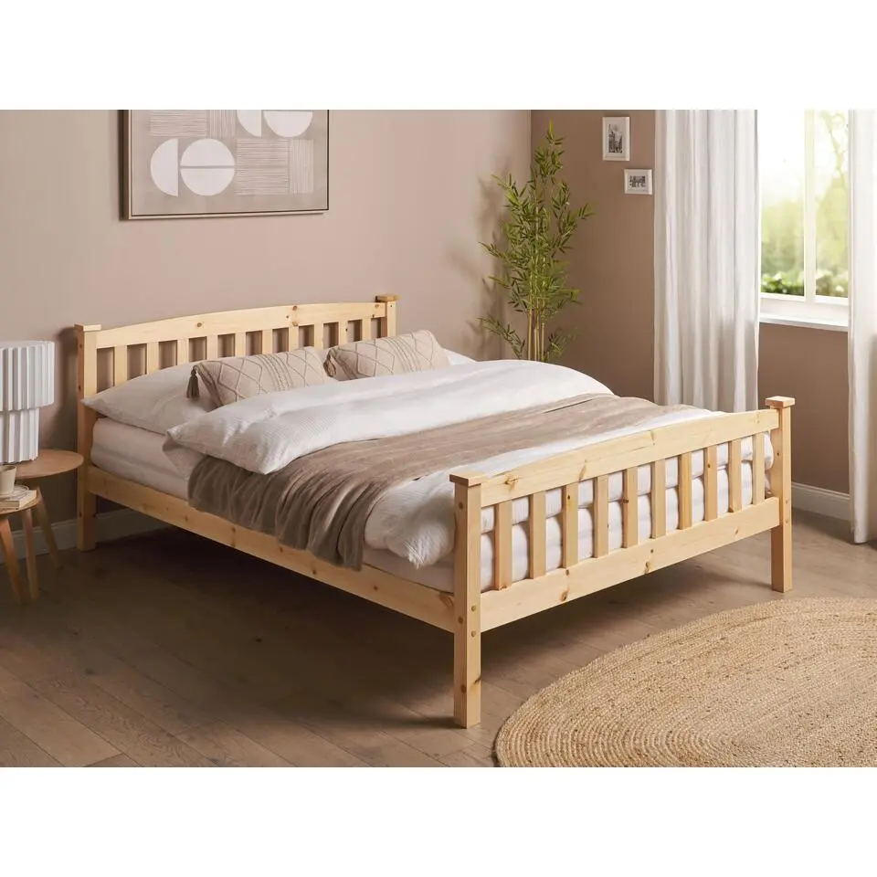 GIVERNY - Bed - Lichthout - 140 x 200 cm - Dennenhout