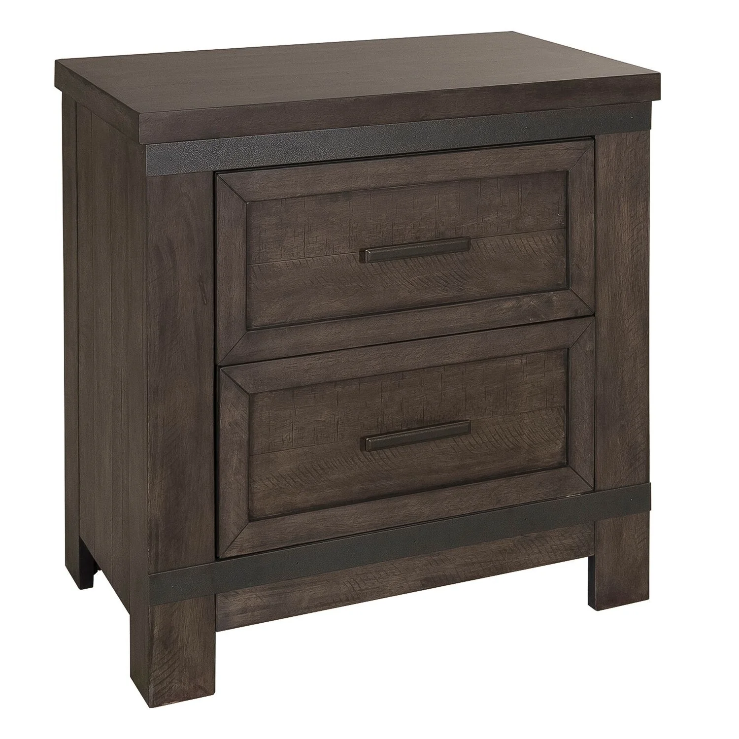 Thornwood Hills Rock Beaten Gray with Saw Cuts Night Stand