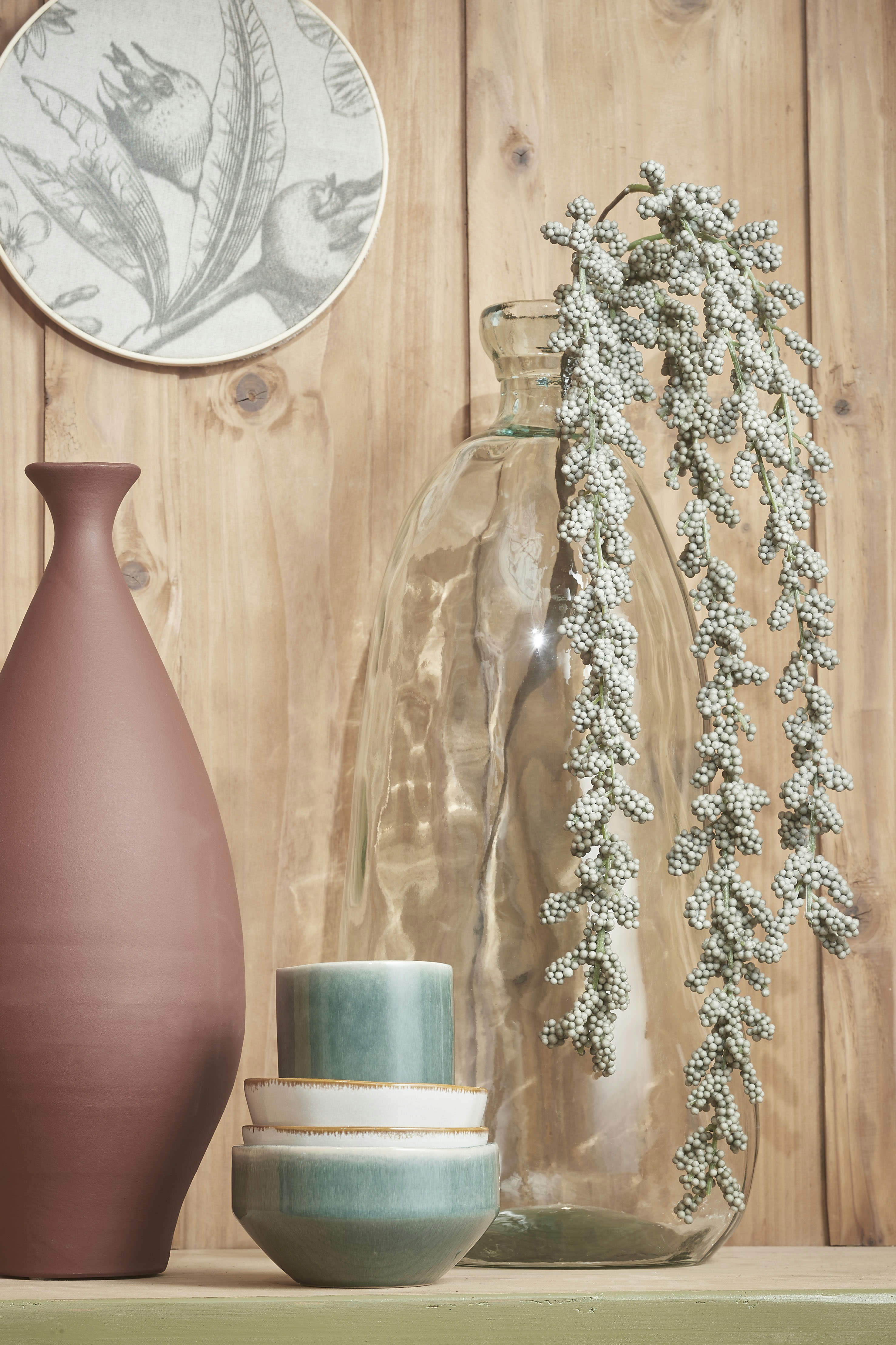 ORGANIC - Vase bouteille en verre recyclé H51