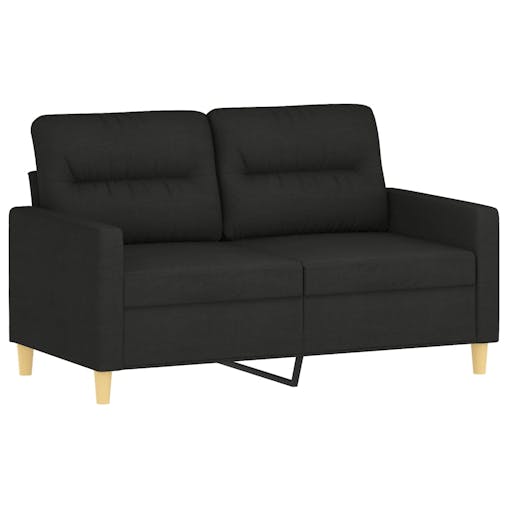 NNEVL 3 Piece Sofa Set with Pillows Black Fabric