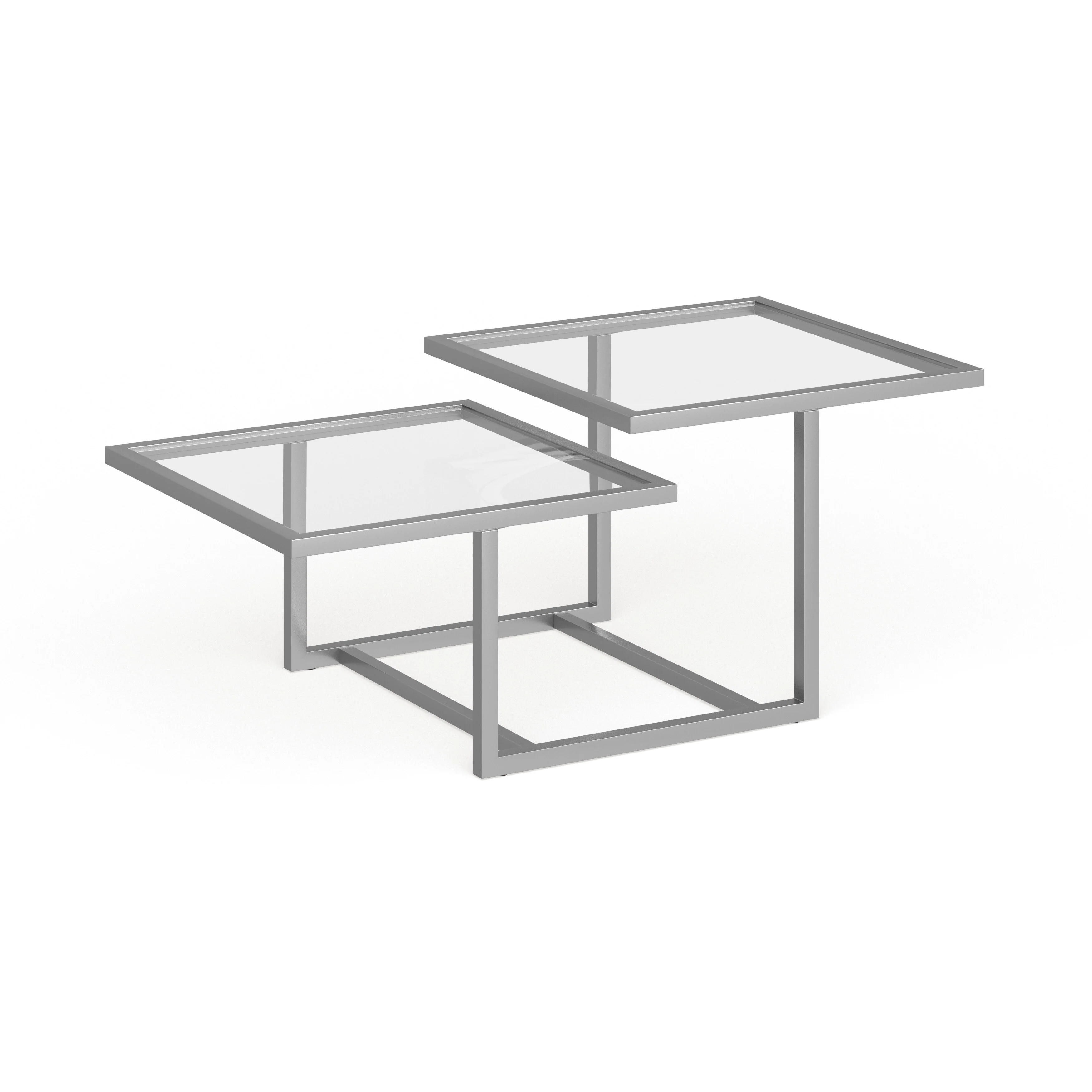 Silver Orchid Solm Two-Tier Blackened Bronze Coffee Table