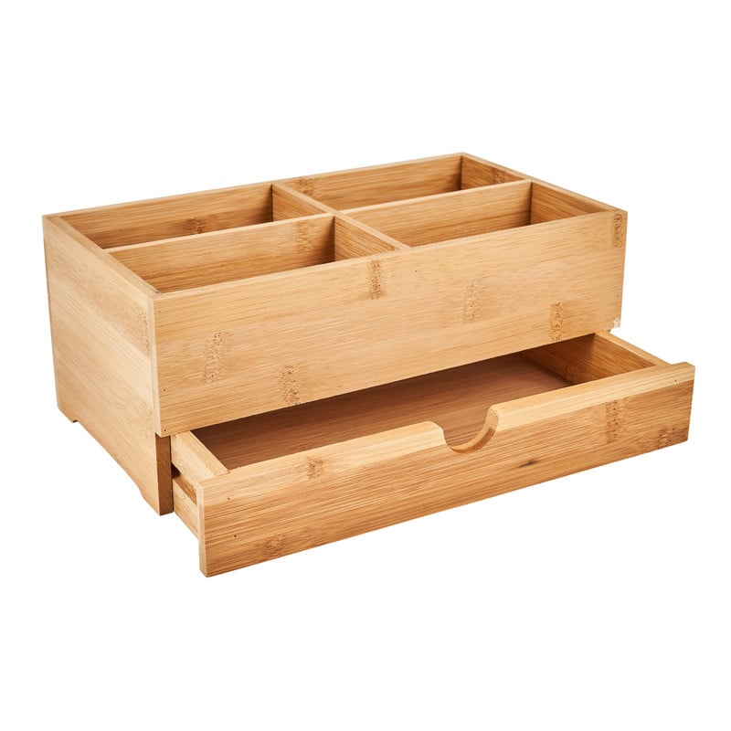 Opberger met lade bamboe - 27x15x11 cm