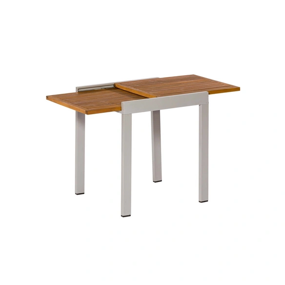 Ausziehtisch, BxHxT: 65 x 75 x 65 cm, Tischplatte: Akazienholz