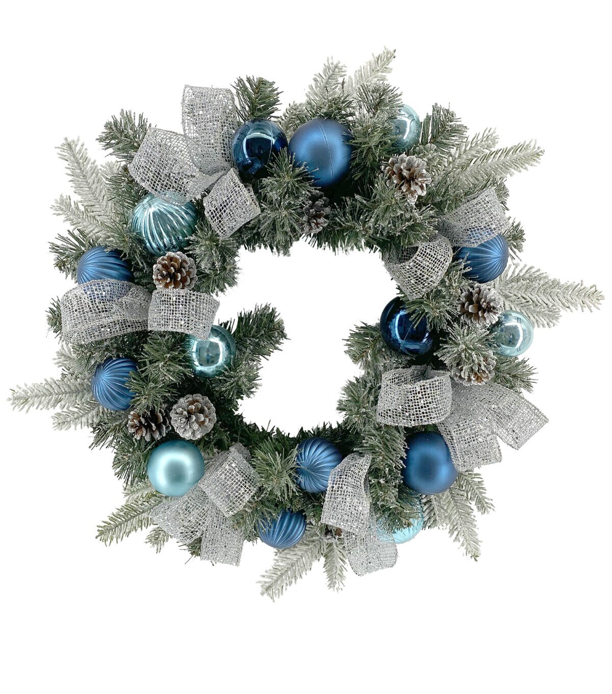Coordinating Holiday Blue Bauble & Balsam Wreath & Garland