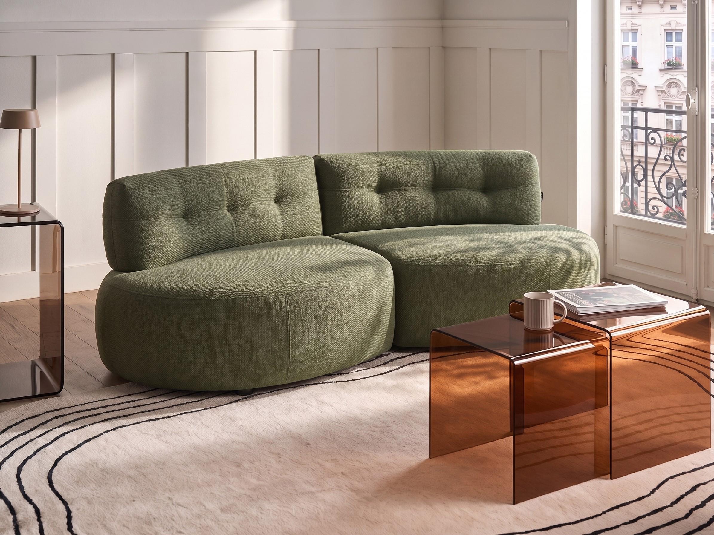 Sofa 3 Seater LAERDAL Fabric Green