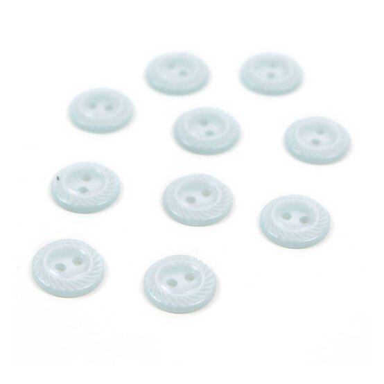 HemlineBaby Blue Basic Cut Edge Button 11 Pack