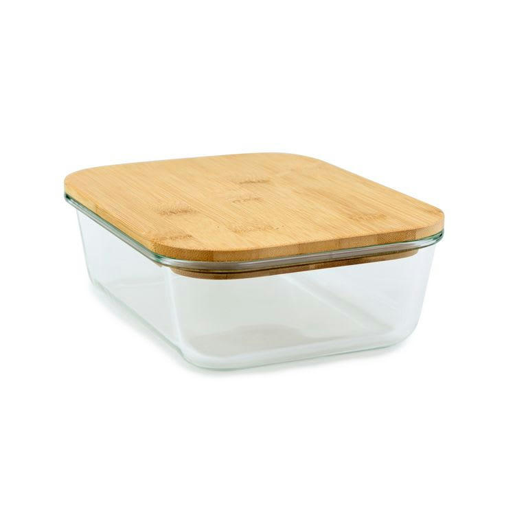 - Plat en verre avec couvercle en bambou 1520 ml