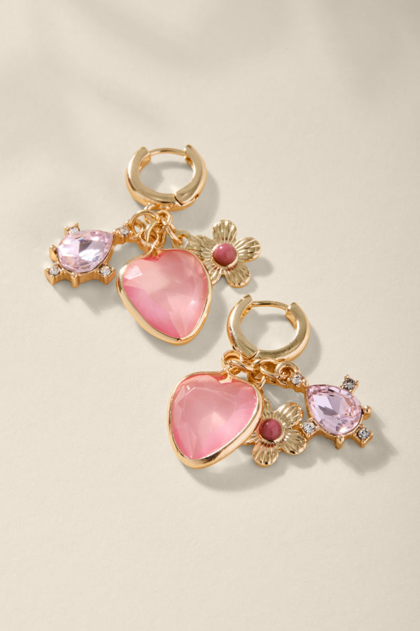 Mara Heart Charm Drop Earrings