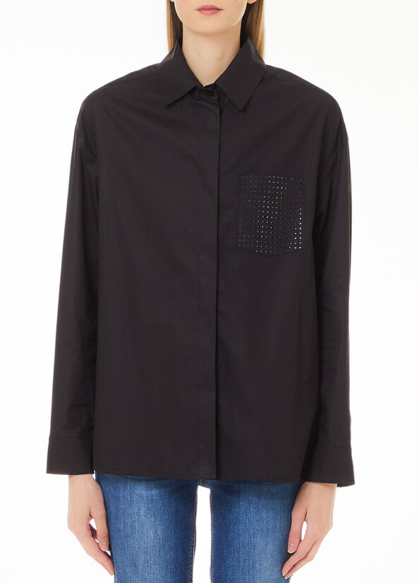 Camicia over con mini borchie