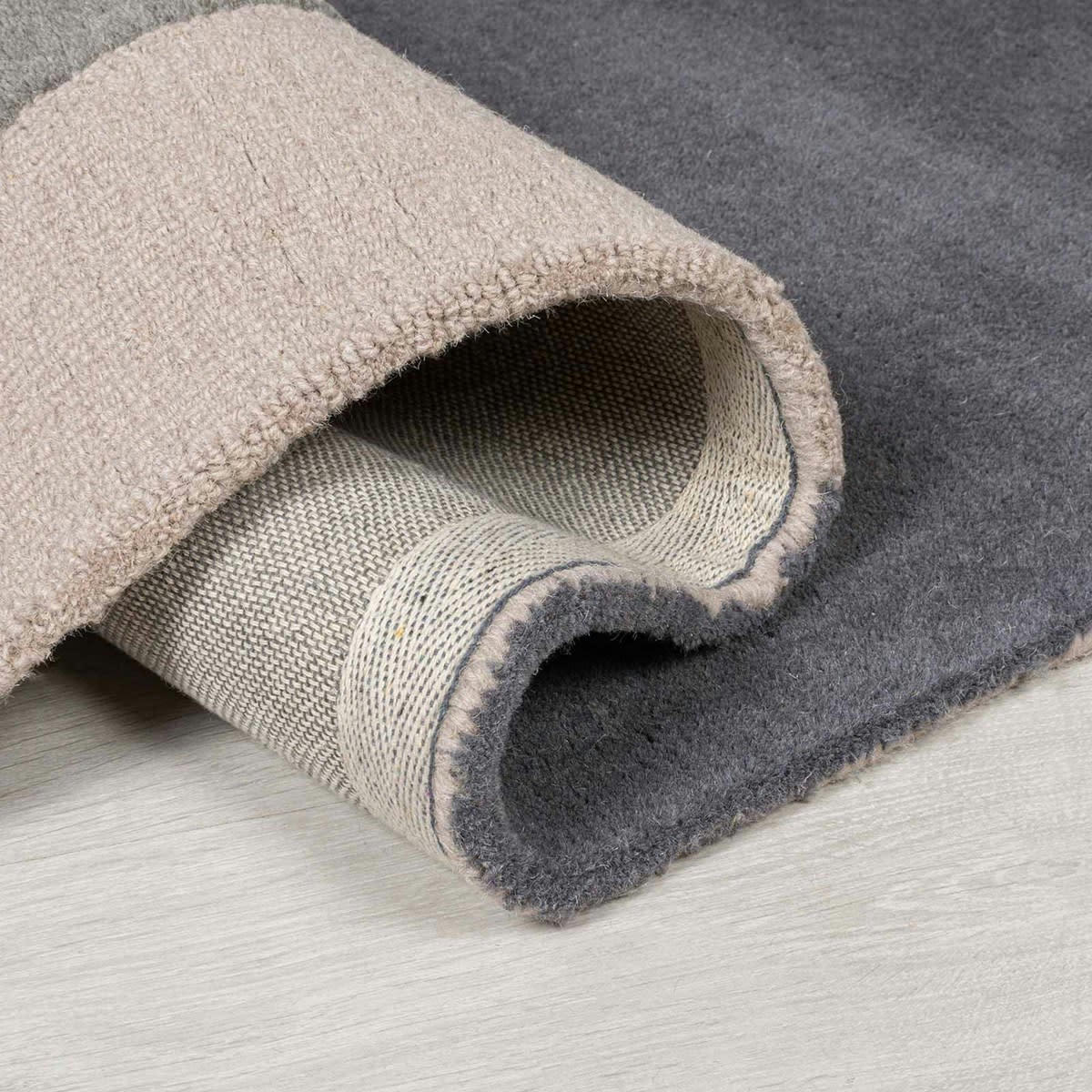 GLEE - Tapis de salon en laine gris 120x170 cm