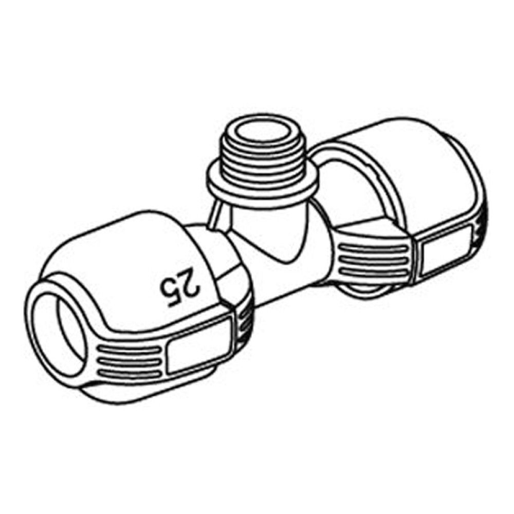 T-STYKKE GARDENA 3/4" 25MM HANE