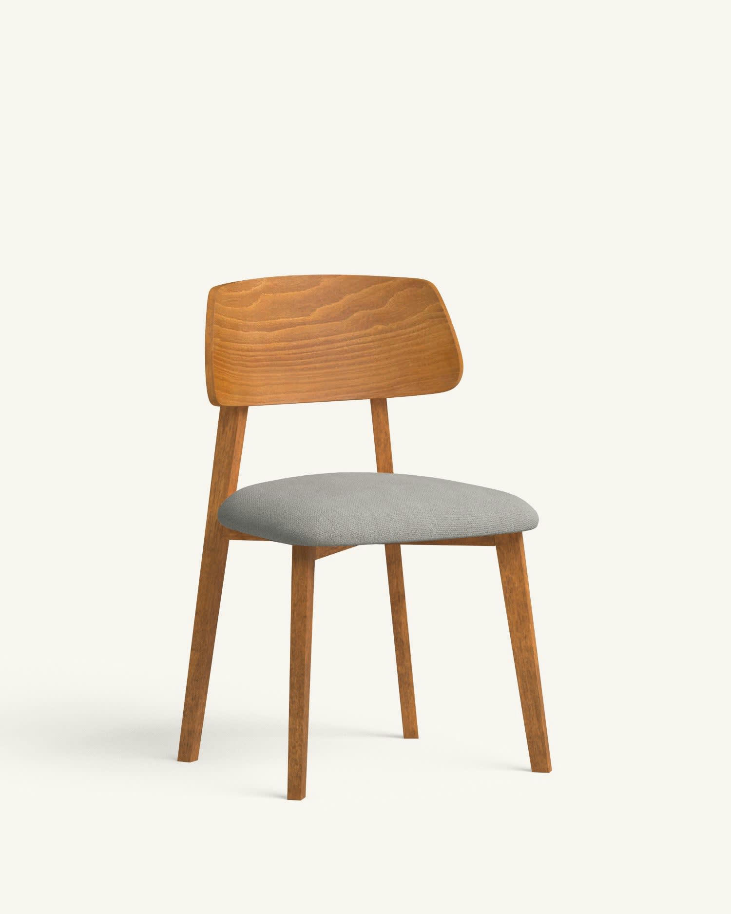 MORA - 2 Chaises tissu recyclé en couleur gris