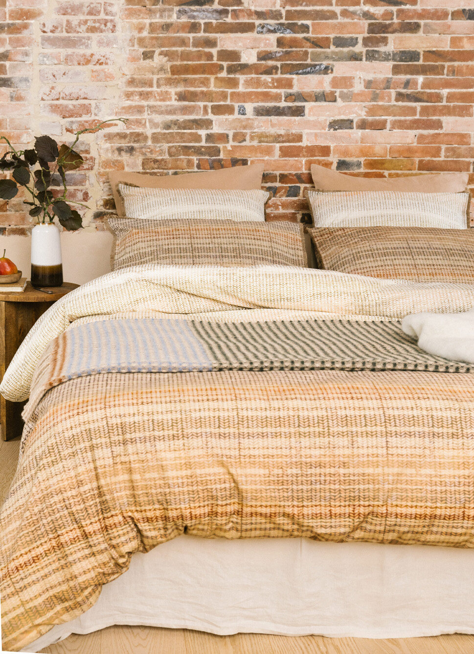 HOUSSE DE COUETTE EN PERCALE LAVÉE TAIGA MULTICOLORE