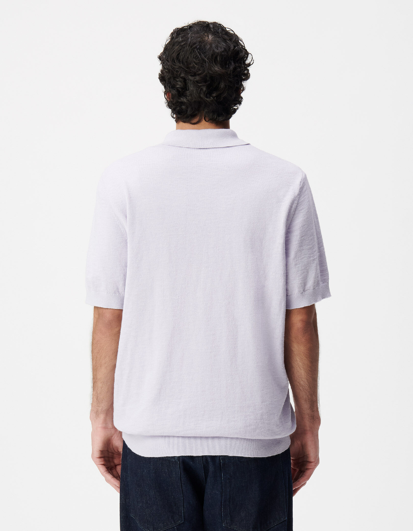 Polo manches courtes vert maille flammée Homme
