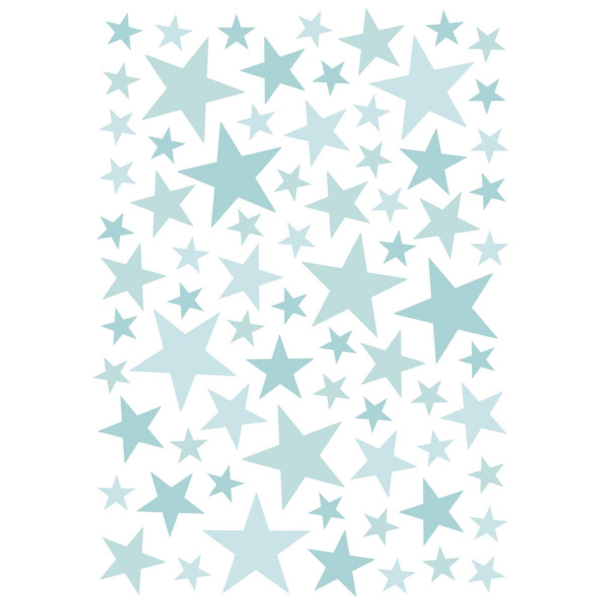 BASIQUE - Stickers étoiles en Vinyle mat Bleu turquoise
