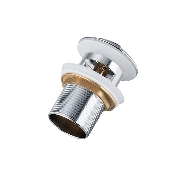 BALNEO - ensemble bonde de lavabo Klik Klak B avec trop-plein chromée   siphon carré chromé en laiton - kit pour lavabo