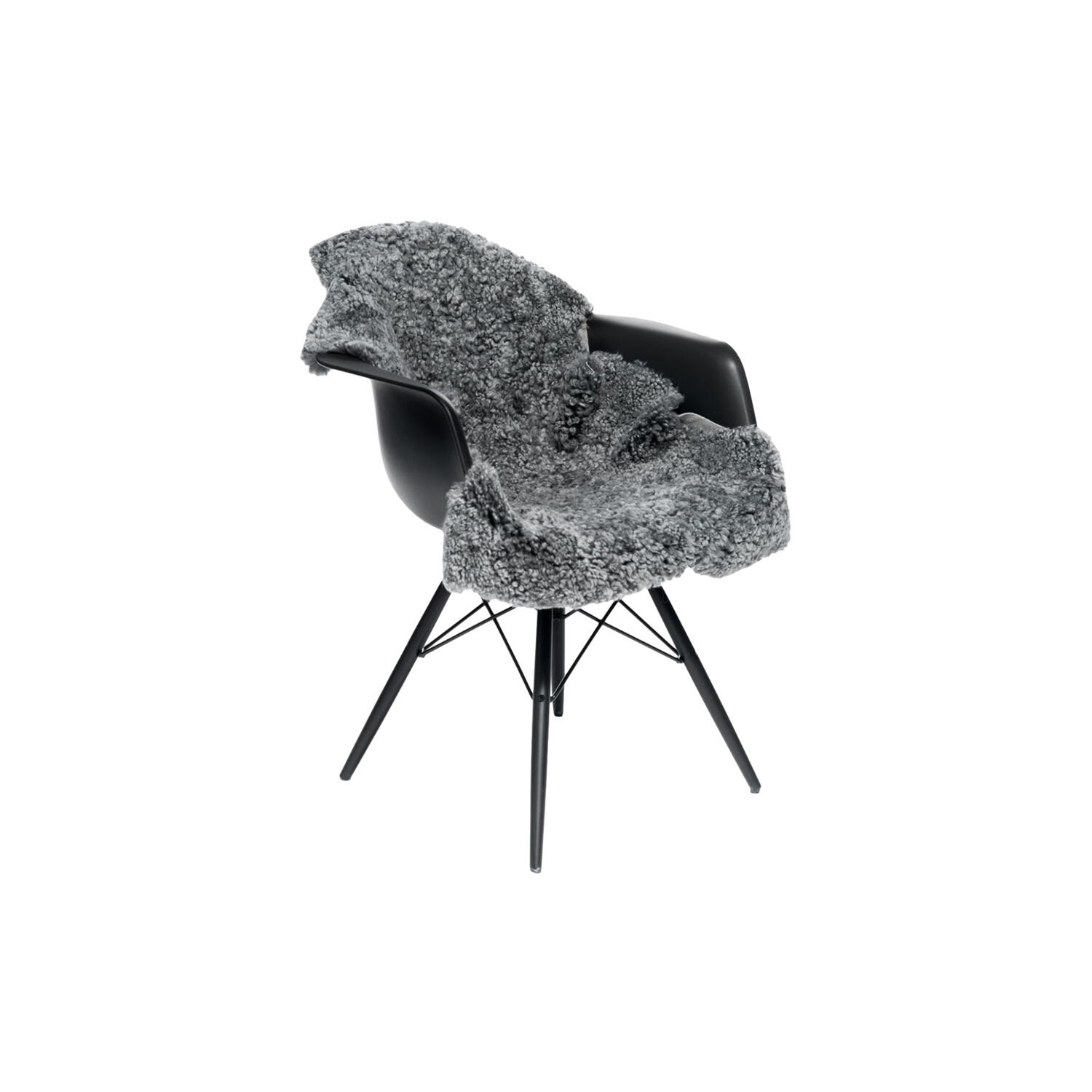 Newzealandsk korth&aring;ret & krøllet lammeskind, light grey snowtop