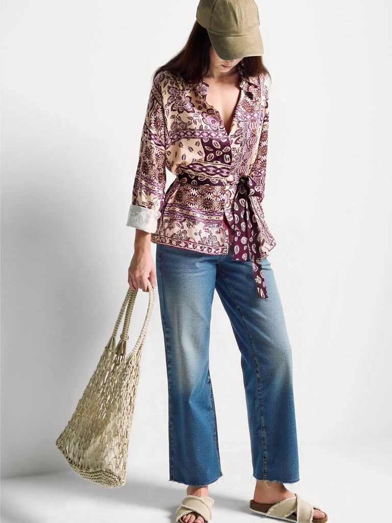 Cropped cotton jeans