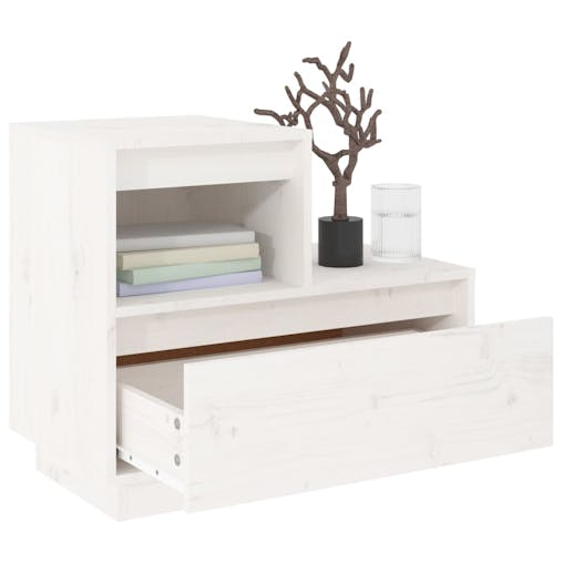NNEVL Bedside Cabinets 2 pcs White 60x34x51 cm Solid Wood Pine
