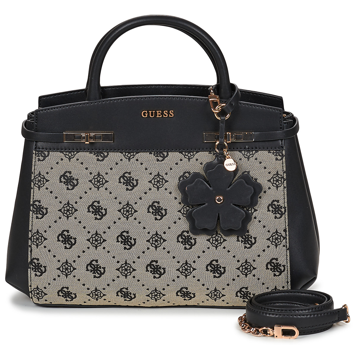 Guess - MELINDA LOGO TRI COMP SATCHEL - Black