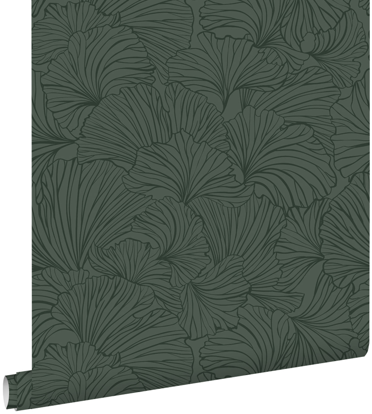 ESTAhome behang ginkgo bladeren donkergroen - 53 cm x 10.05 m - 139618