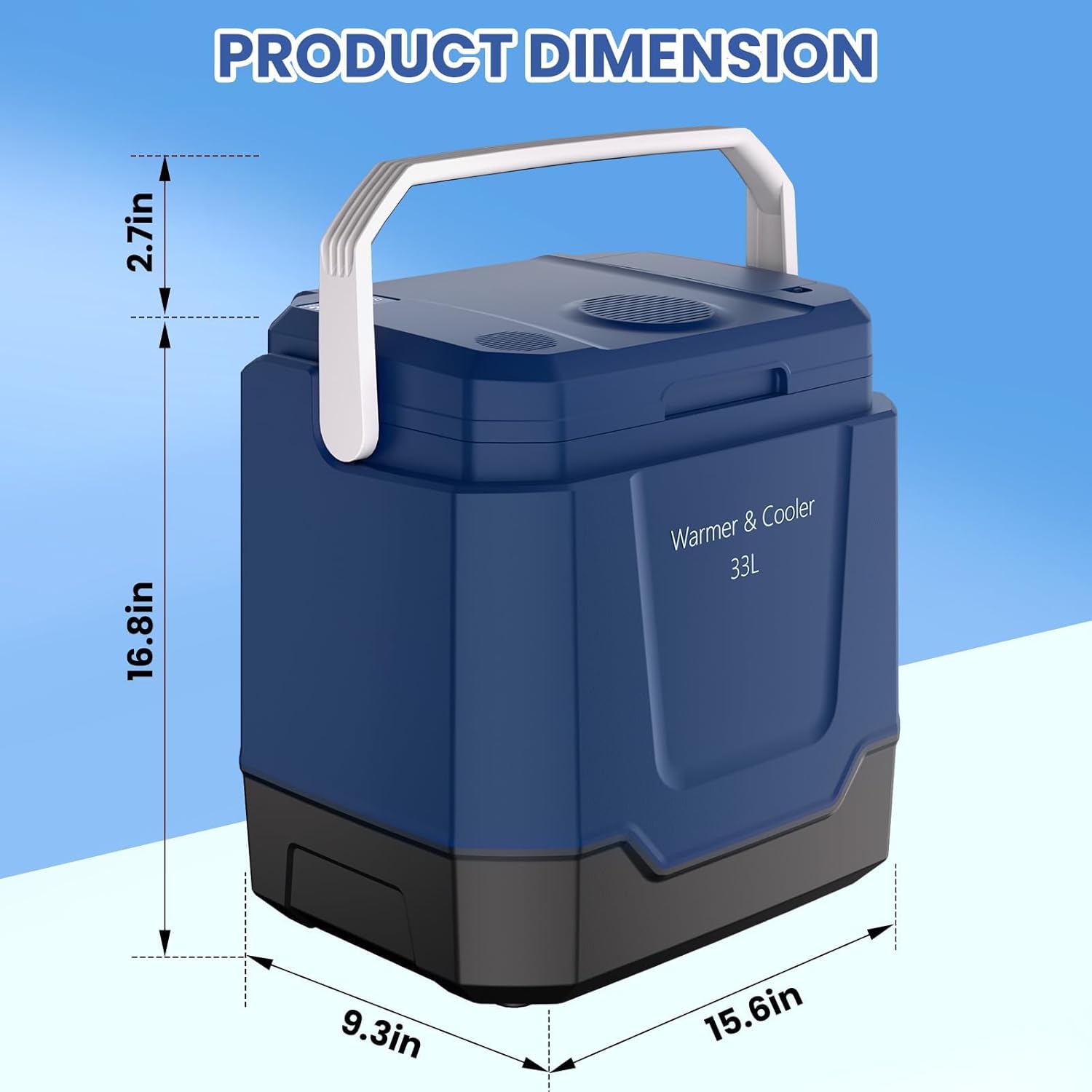 TrailBlaze 35 QT (33 l) Car Refrigerator Portable 12V Fridge 12 Volt Freezer Compressor Cooler 12V/24V DC 110V AC for Truck Van RV Camper SUV and Home Use