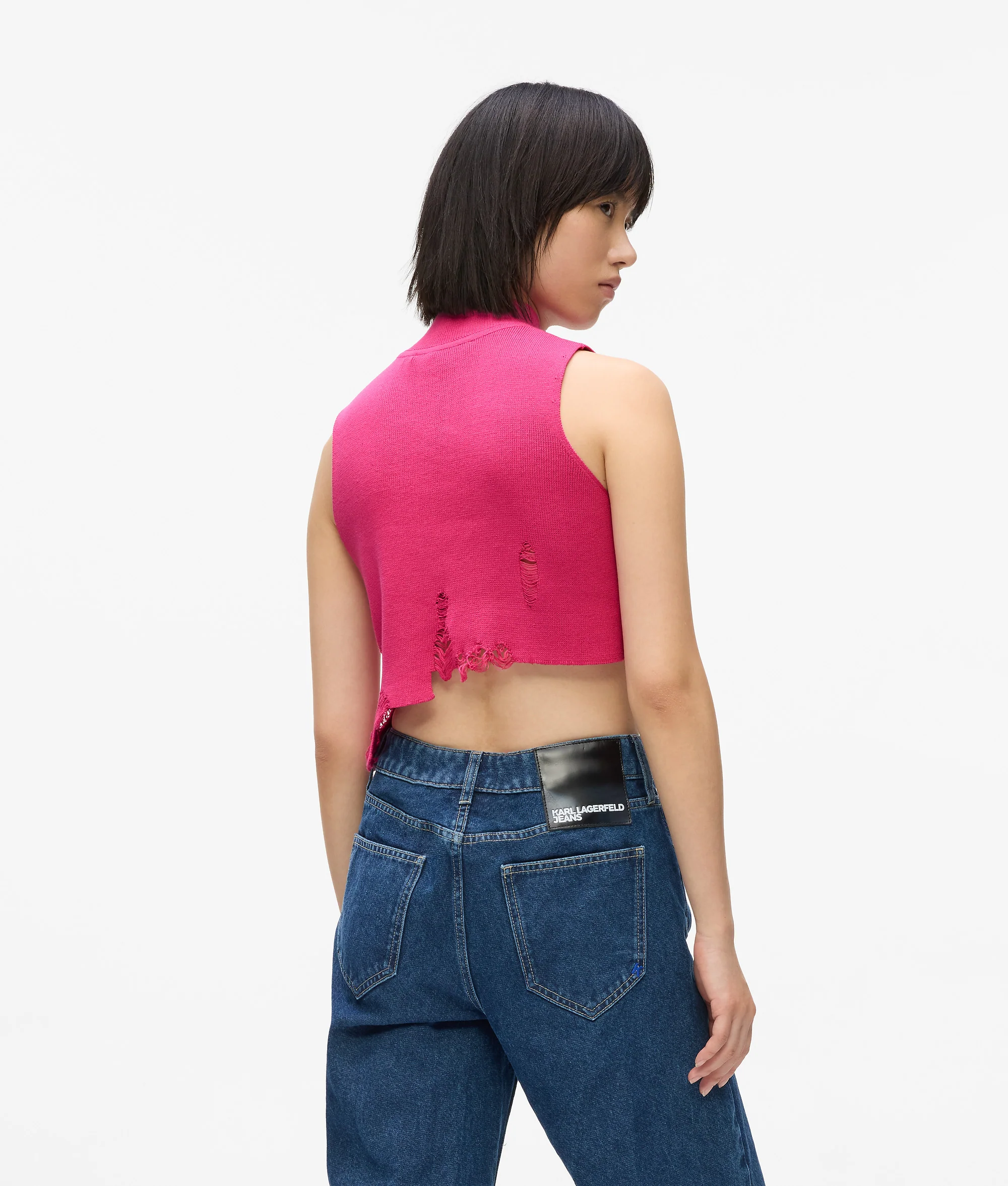 Haut en tricot effet usé