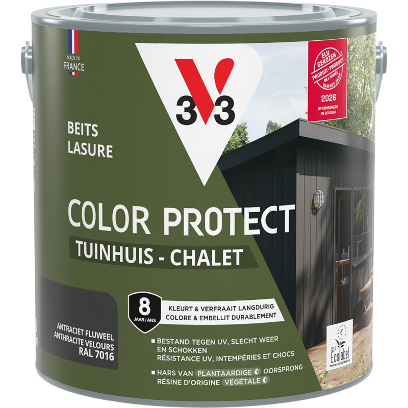 Lasure pour chalet Color Protect anthracite 2,5 L V33