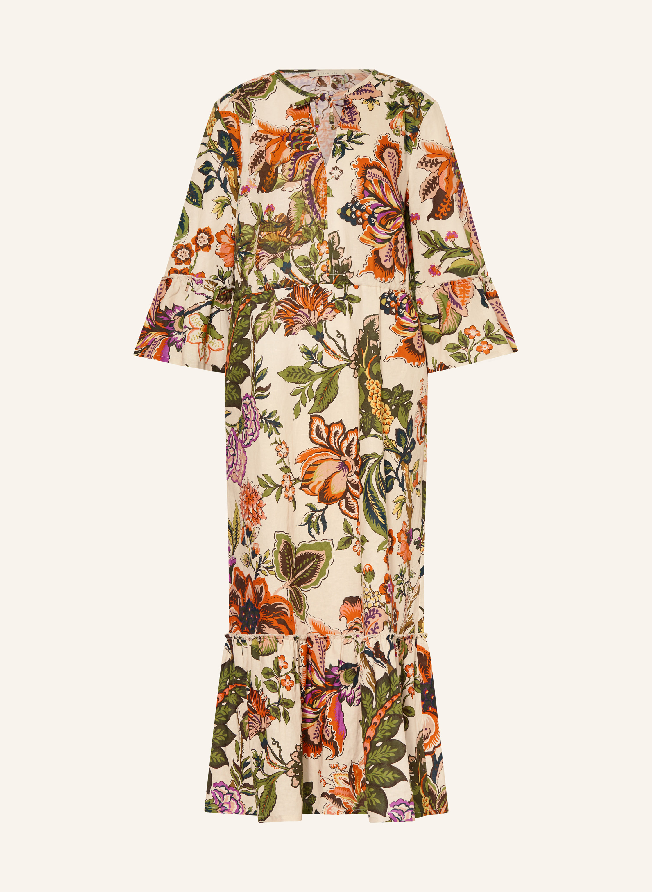 lilienfels Kleid mit Leinen und Rüschen
